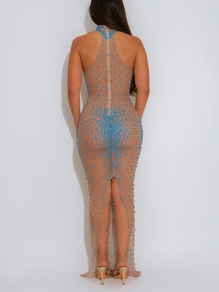 Studded Sheer Maxi Dress