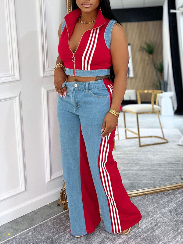 Stripe Combo Tank Top & Pants Set