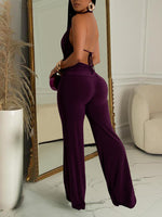 V-Neck Halter Top & Pants Set