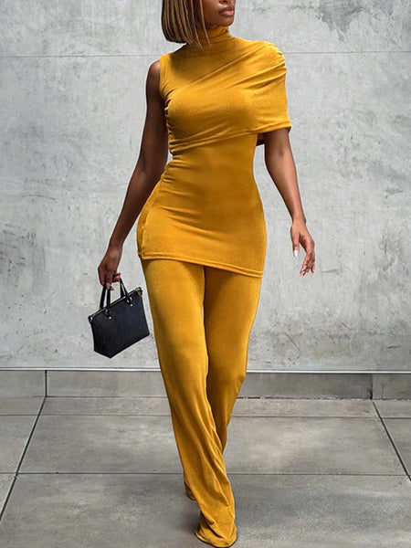 Asymmetric Tunic Top & Pants Set