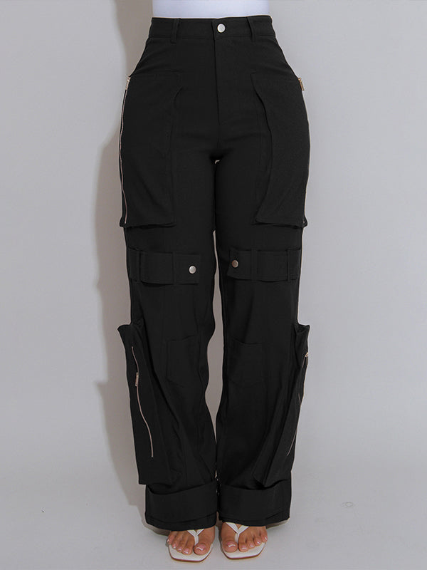 Solid Cargo Pants