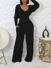 Ribbed Jumpsuit & Cardigan Set