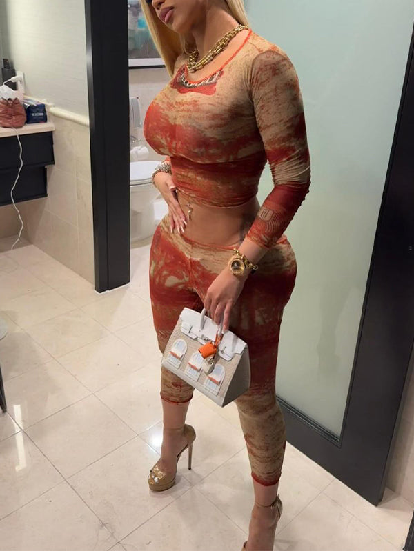 Printed Top & Pants Set