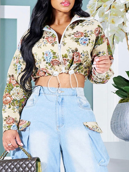 Printed Zip-Front Jacket