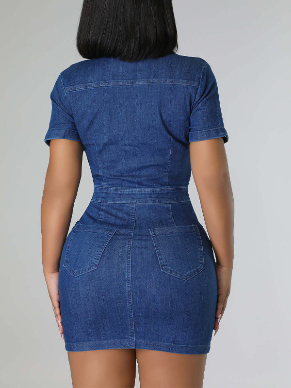 Morchique Denim Cut-out Dress