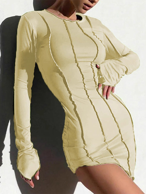 Solid Combo Mini Dress