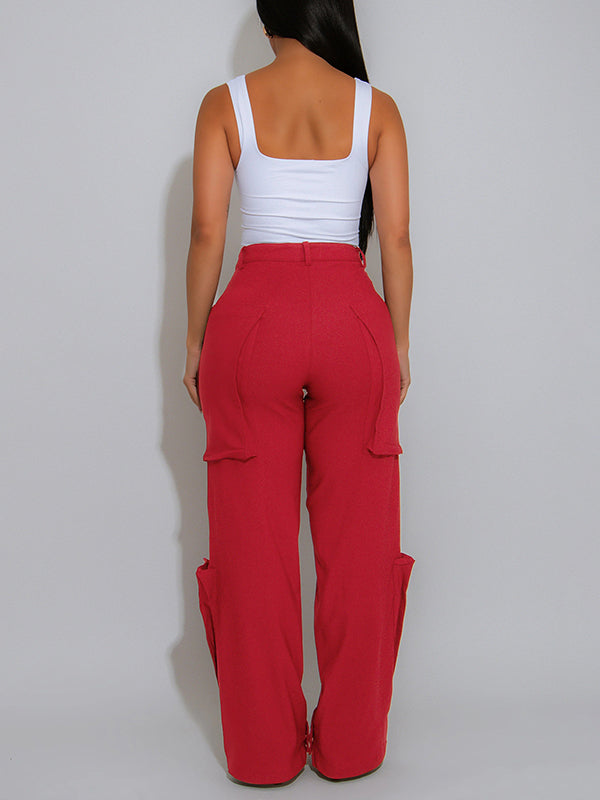 Solid Cargo Pants