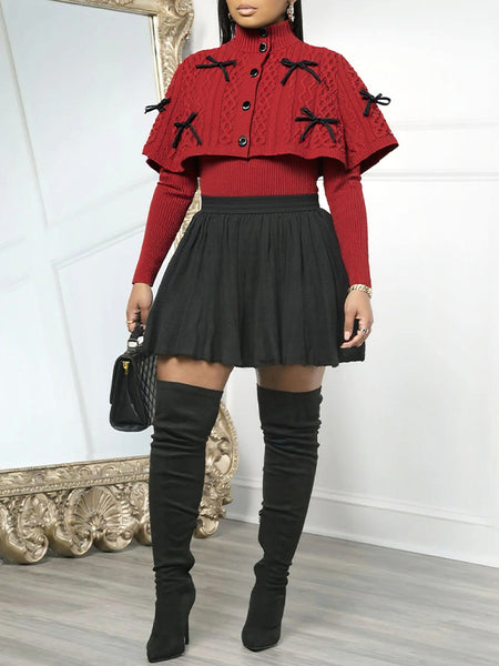 Bowknot Cape Sweater