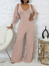 Ribbed Jumpsuit & Cardigan Set