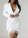 Fringe Combo Blazer Dress