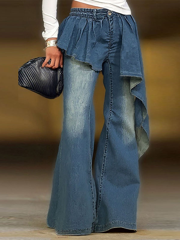 Ruffle Flared Jeans