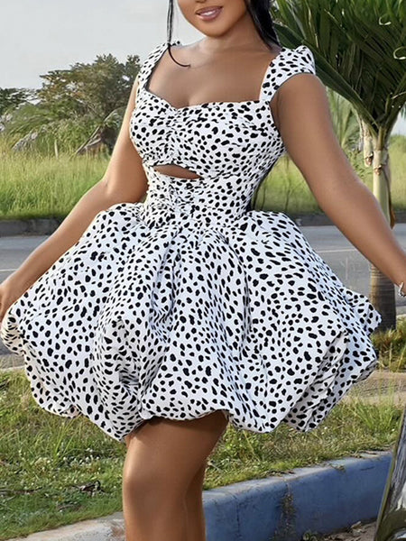 Dot Sleeveless Bubble Dress