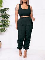 Morchique Solid Tank Top & Jogger Pants Set