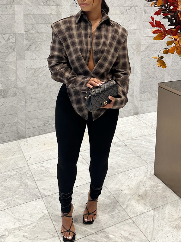 Plaid Button-Front Shirt
