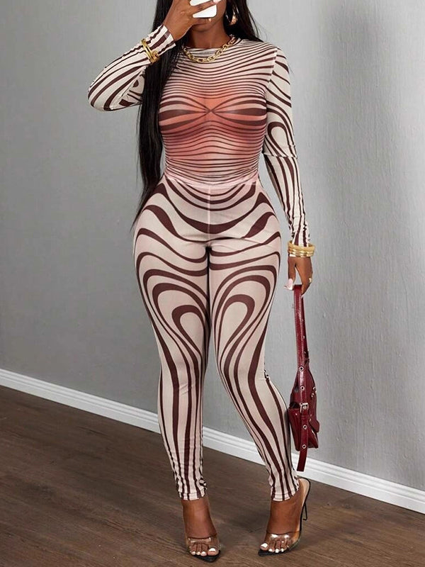 Printed Sheer Pants Set