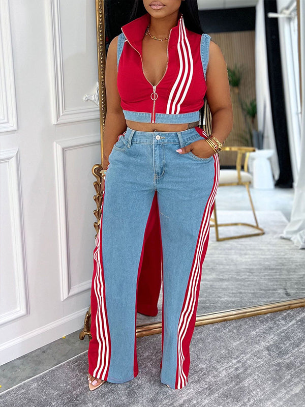 Stripe Combo Tank Top & Pants Set