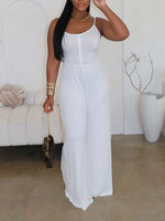 Solid Wide-Leg Cami Jumpsuit