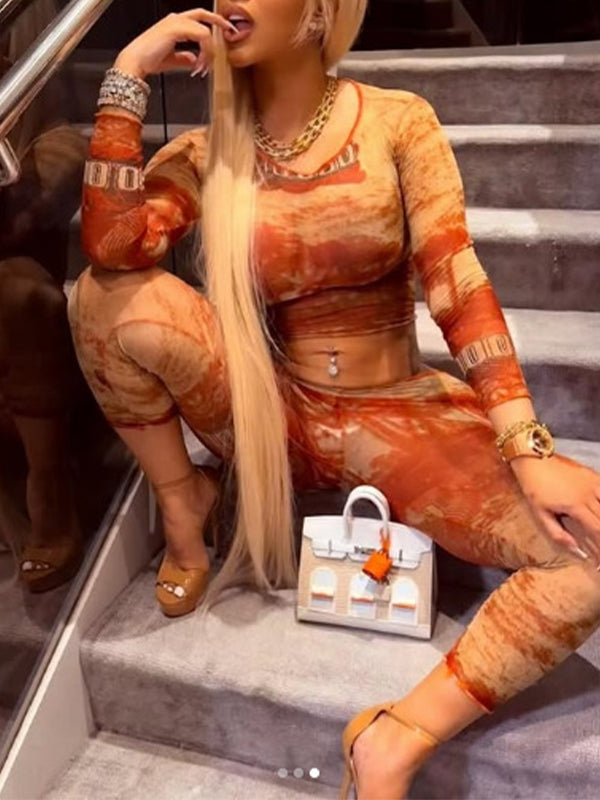 Printed Top & Pants Set