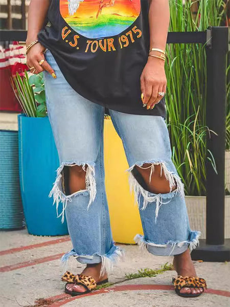 Morchique Cutout Straight Jeans