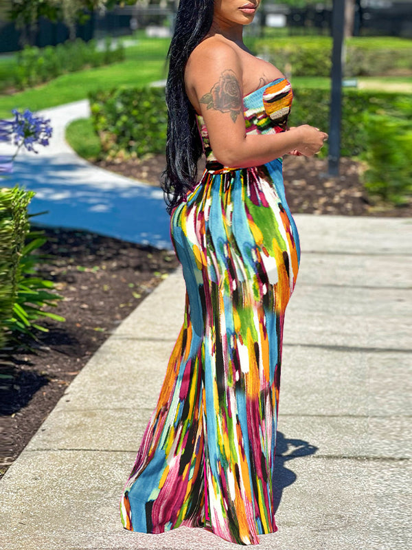 Morchique Printed Strapless Jumpsuit