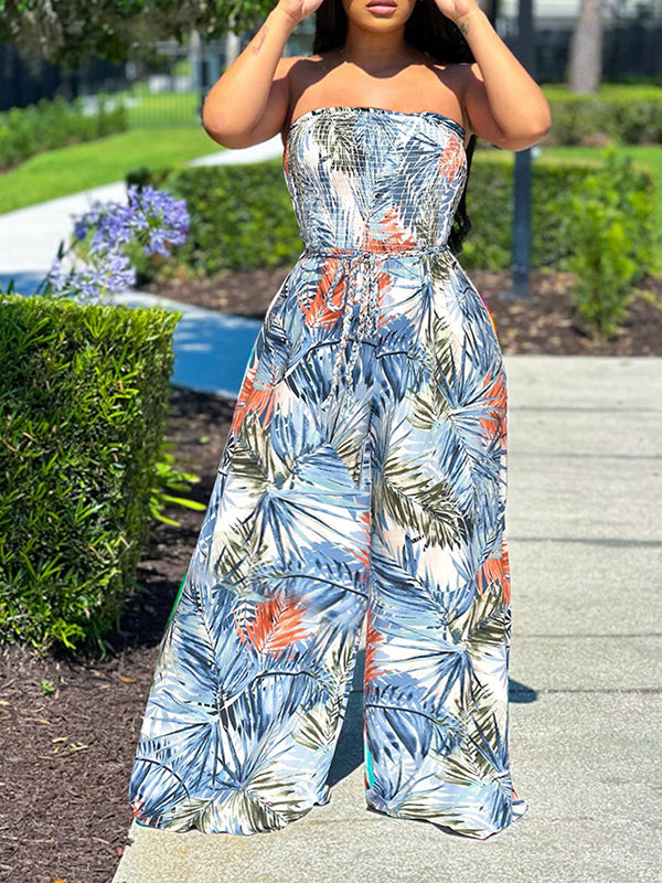 Morchique Printed Strapless Jumpsuit