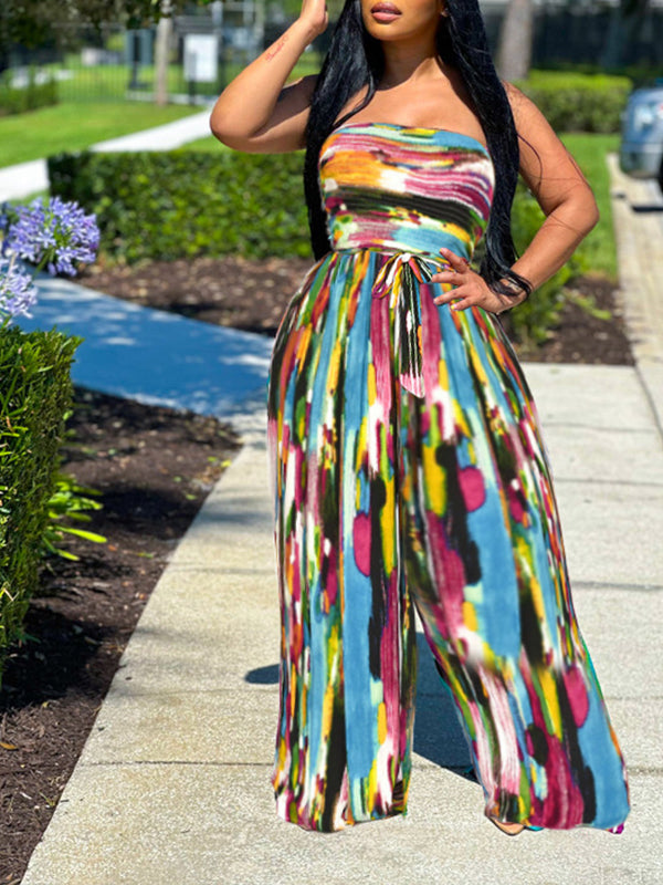 Morchique Printed Strapless Jumpsuit