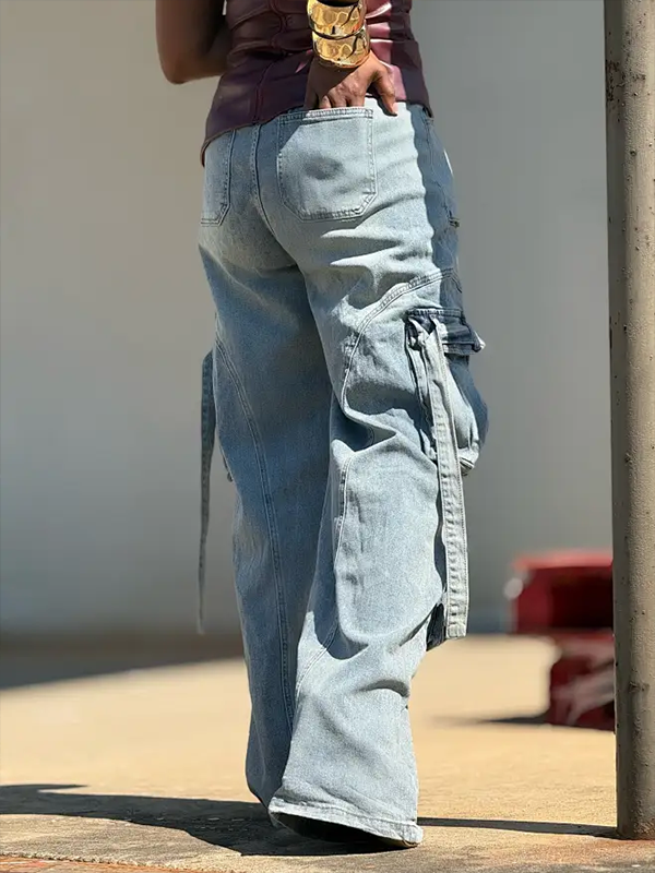 Drawstring Cargo Jeans
