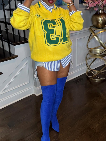 Two-Tone Polo Sweater
