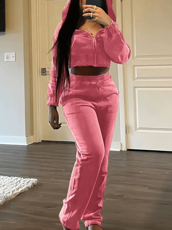 Zip-Front Hoodie & Pants Set