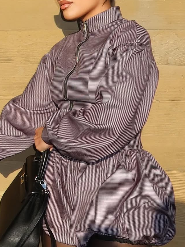 Zip-Front Jacket & Shorts Set