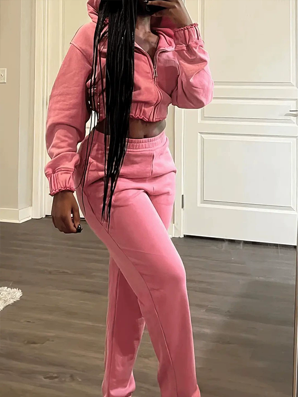 Zip-Front Hoodie & Pants Set