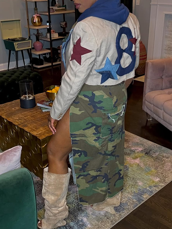 Printed Combo Hoodie Jacket