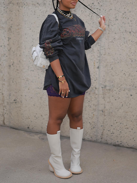 Printed Pullover Sweatshirt