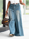 Raw Hem Wide Leg Jeans