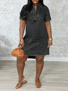 Button-Front Denim Dress