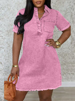 Washed Denim Shirt Dress