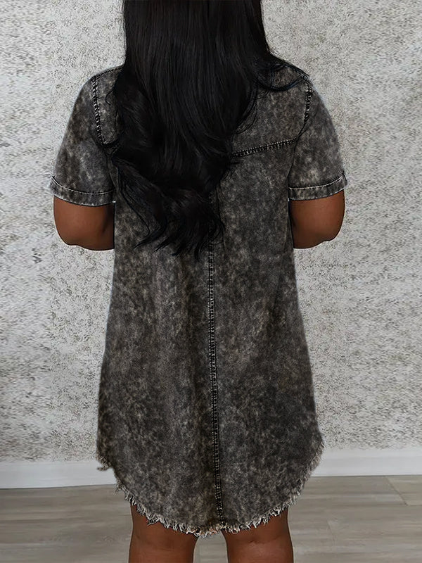 Washed Denim Shirt Dress
