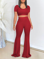 Ribbed Crop Top & Pants Set