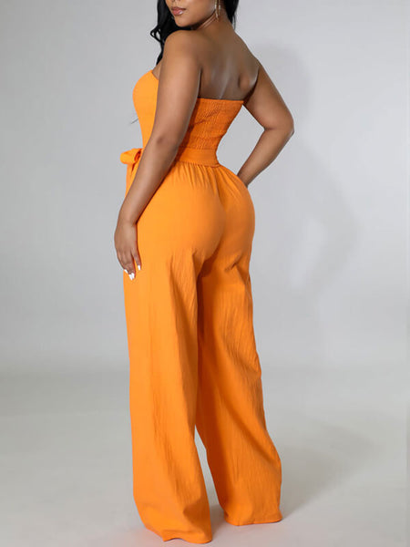 Morchique Strapless Belted Jumpsuit