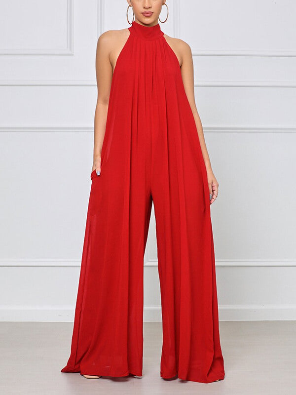 Morchique Sleeveless Chiffon Jumpsuit