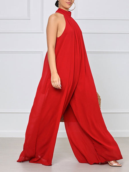 Sleeveless Chiffon Jumpsuit --Clearance