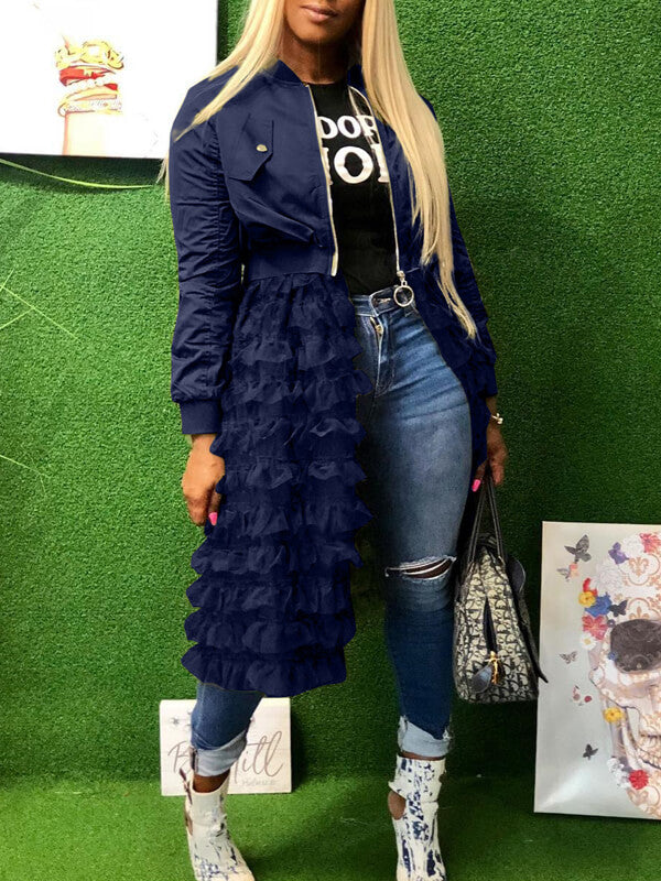 Frilled Mesh Combo Jacket