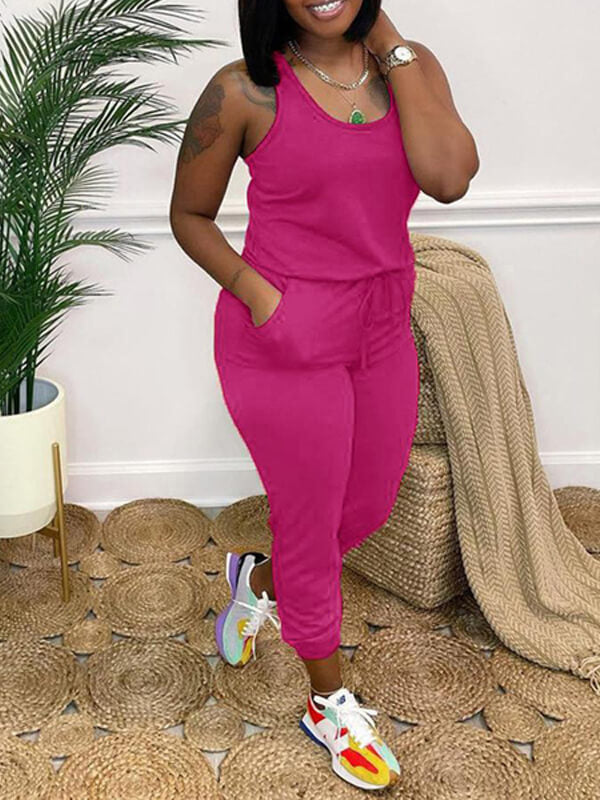 Morchique Sleeveless Drawstring Jumpsuit