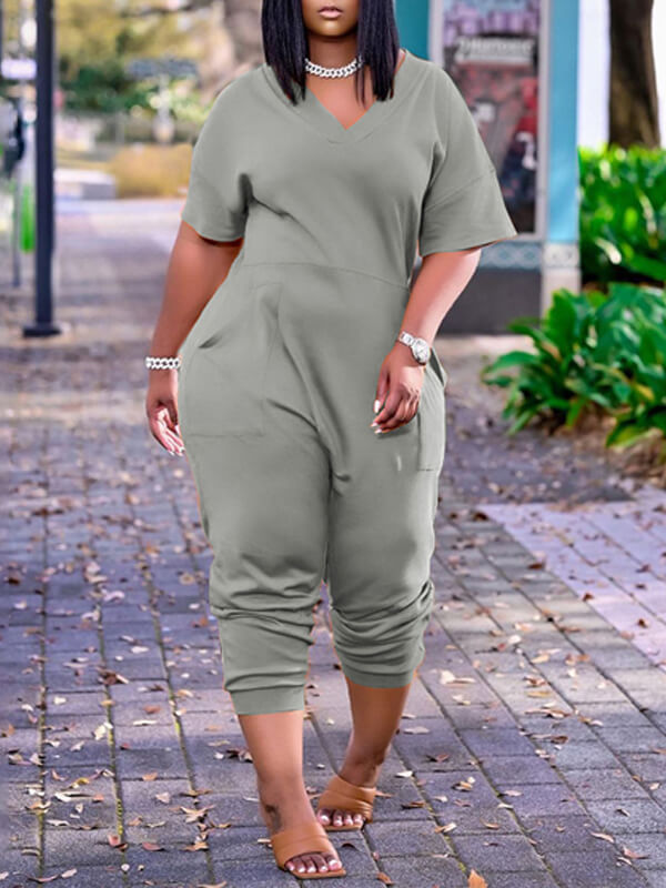 Morchique Solid V-Neck Jumpsuit