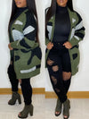 Camo Open-Front Cardigan