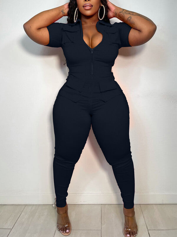 Morchique Zip-Front Cargo Jumpsuit