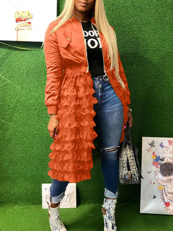 Frilled Mesh Combo Jacket