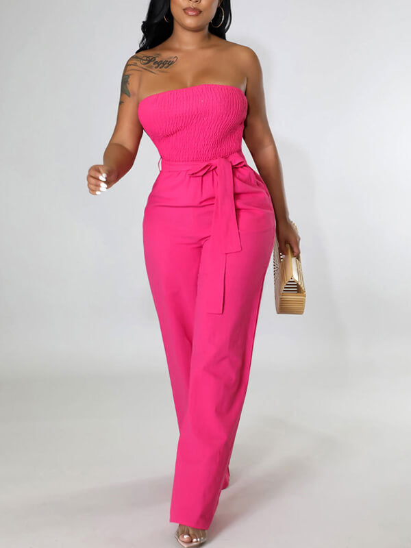 Morchique Strapless Belted Jumpsuit