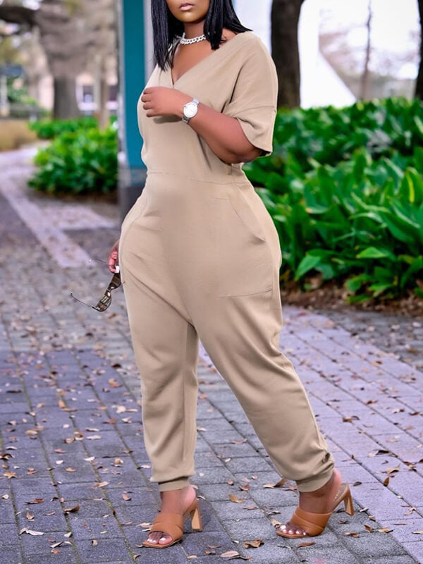 Morchique Solid V-Neck Jumpsuit