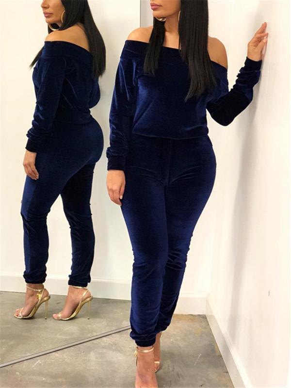 Morchique Off Shoulder Velvet Co-ord